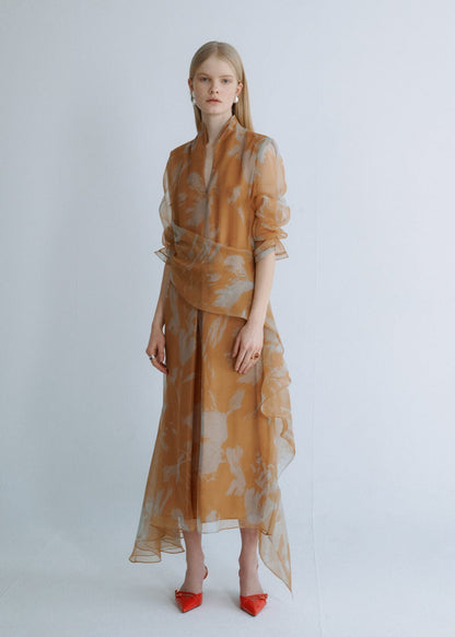 Vestido midi cruzado estampado Vestidos Miguel Marinero 