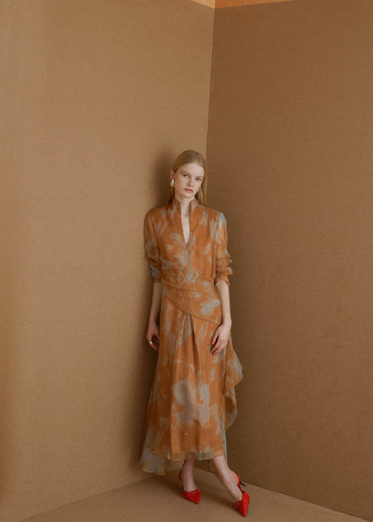 Vestido midi cruzado estampado Vestidos Miguel Marinero 