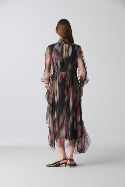 Vestido midi cruzado organza estampada Dresses Miguel Marinero 