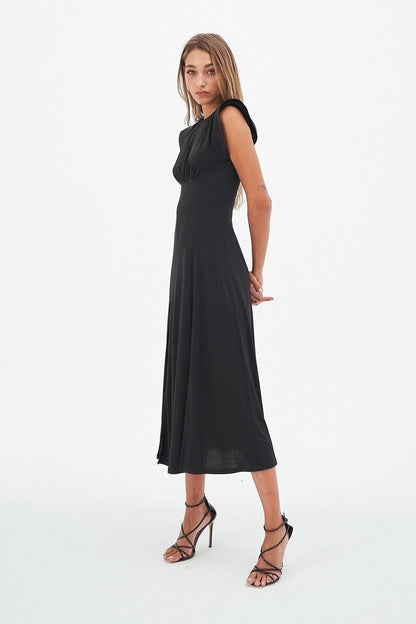 Vestido Midi Negro Elegante Epilota Dresses CLARO Couture 