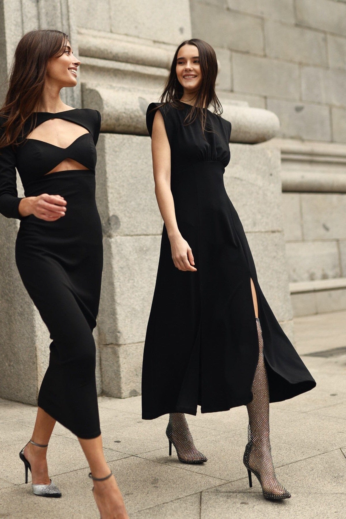 Vestido Midi Negro Elegante Epilota Dresses CLARO Couture 