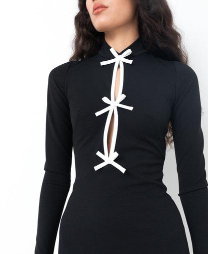 Vestido Mini Negro Vincent Dresses CLARO Couture 