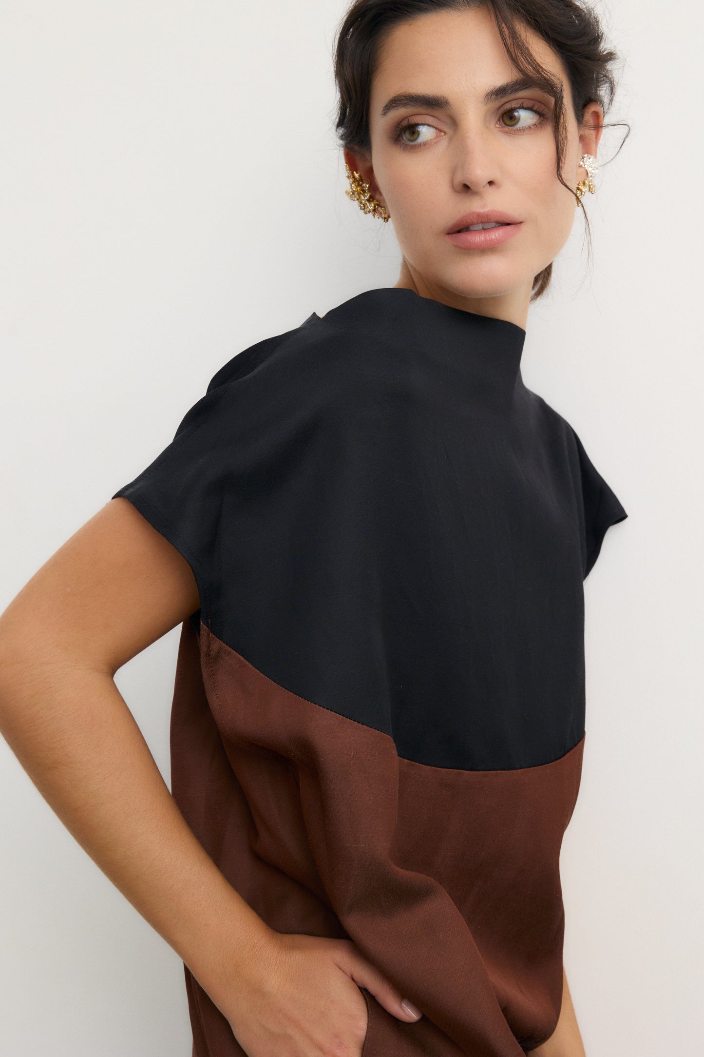 Vestido Nefertiti marrón-negro Dresses Galcon Studio 