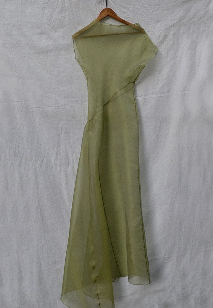 VESTIDO ORGANZA VERDE Dresses Luciana Estudio 