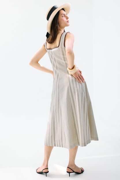 Vestido Piacere Multirrayas Beige Dresses IPA BRAND 