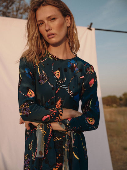 Vestido Sarah azul pato Dresses Galcon Studio 