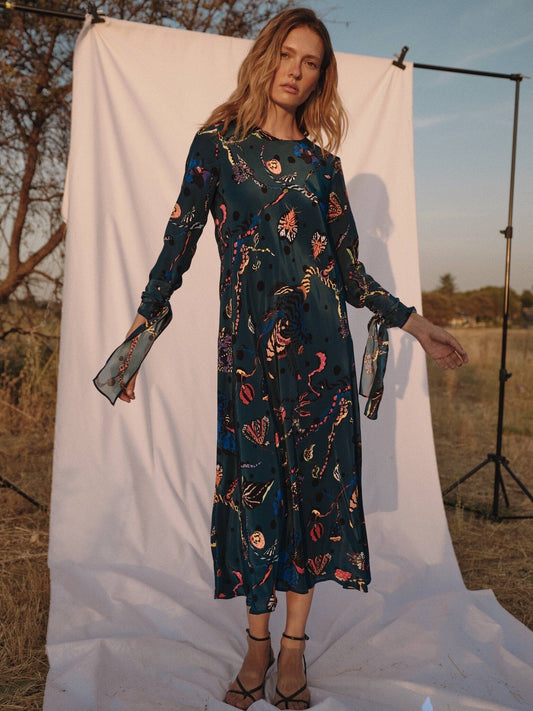 Vestido Sarah azul pato Dresses Galcon Studio 