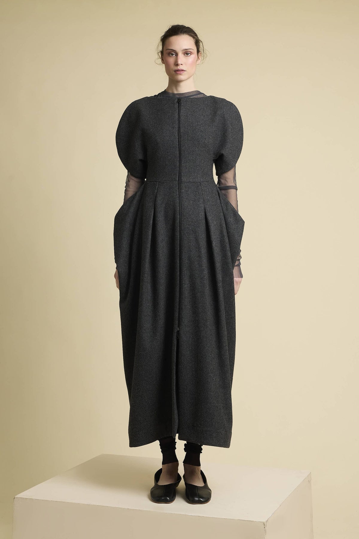 Vestido Sena lana gris · Zaitegui Studio