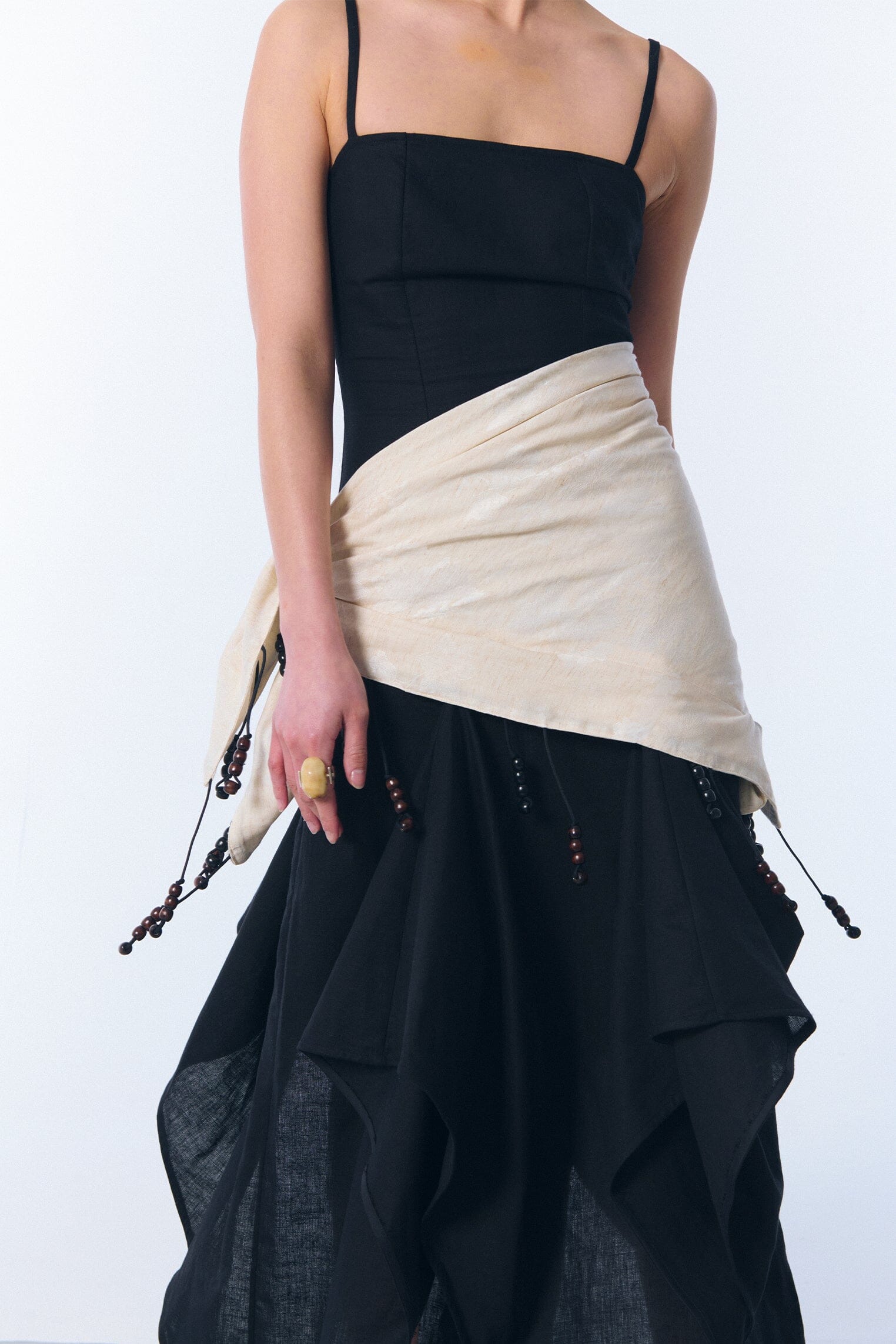 Vestido "tendal" en lino negro Dresses E.R.A.X. 
