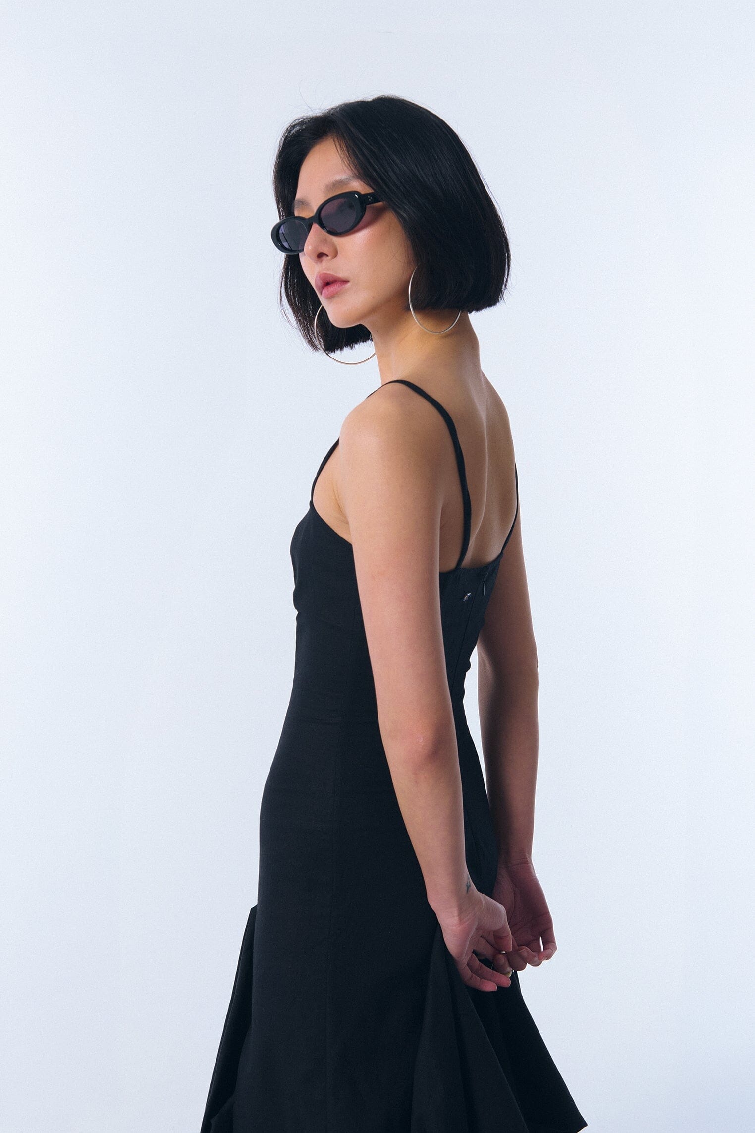 Vestido "tendal" en lino negro Dresses E.R.A.X. 
