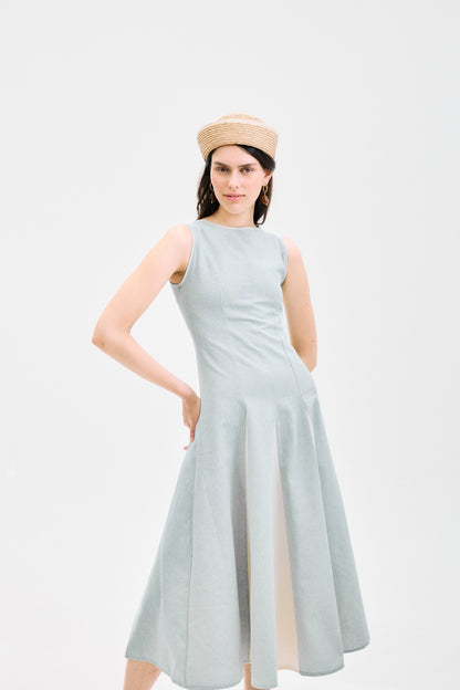 Vestido Venezia Midi Celeste Dresses IPA BRAND 