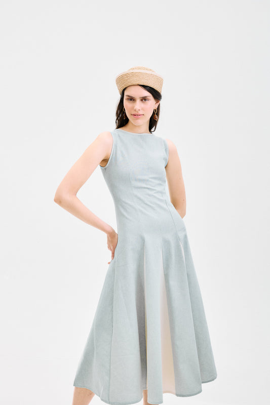 Vestido Venezia Midi Celeste Dresses IPA BRAND 