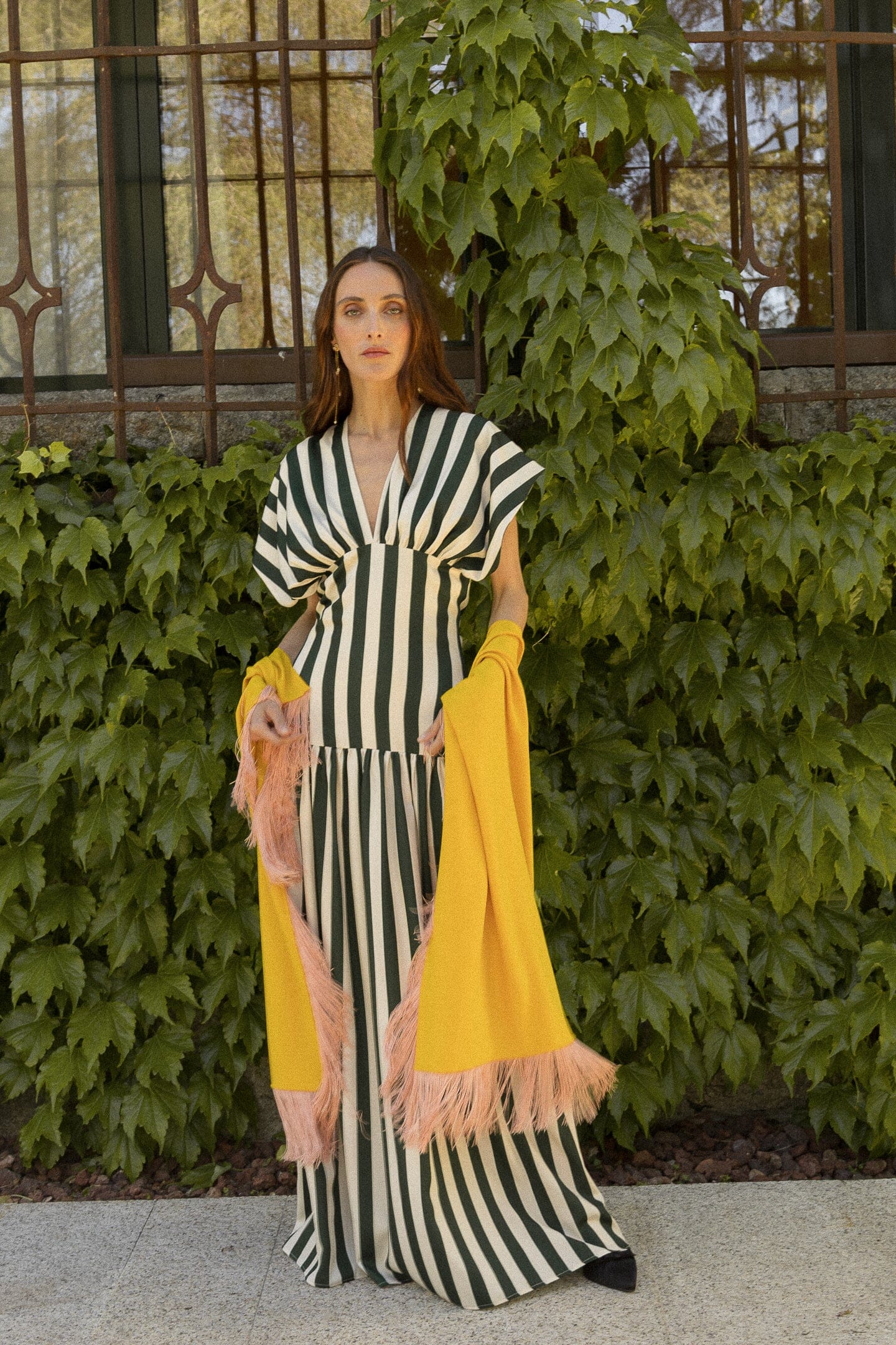 Vestido Violeta rayas verde Dresses Julise Magon 