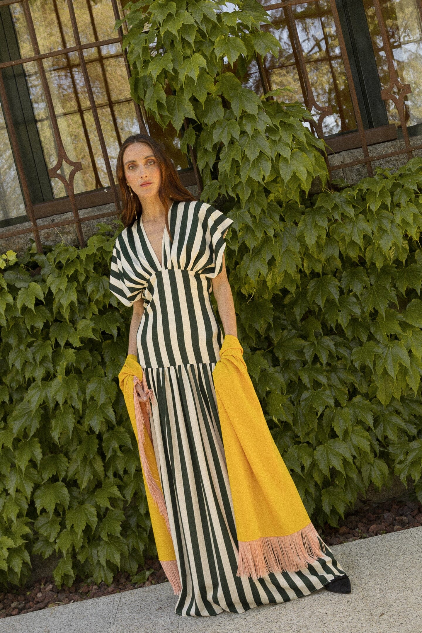 Vestido Violeta rayas verde Dresses Julise Magon 
