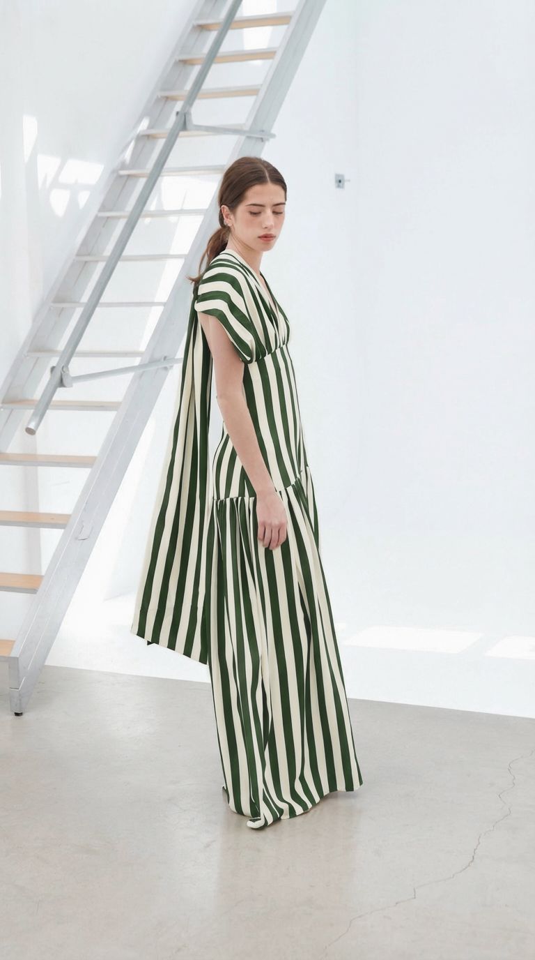 Vestido Violeta rayas verde Dresses Julise Magon 