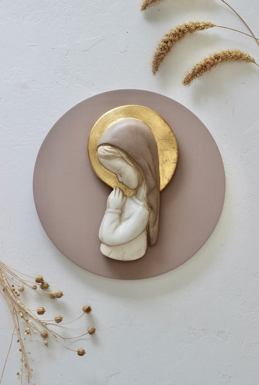Virgen niña extra talco con corona en pan de oro Kids Accessories Mezzetta Kids 