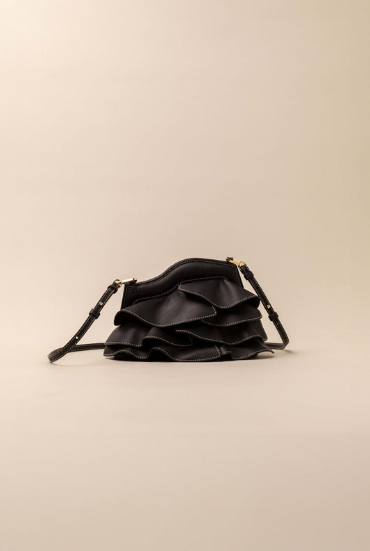 Vuelo Black Leather Soft Clutch Crossbody bags RFB 