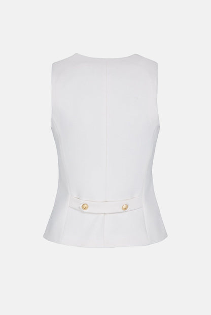 WHITE CREPE MAUREEN VEST Vests The Extreme Collection 