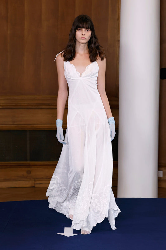 White Lace Long Dress Dresses PALOMO SPAIN 