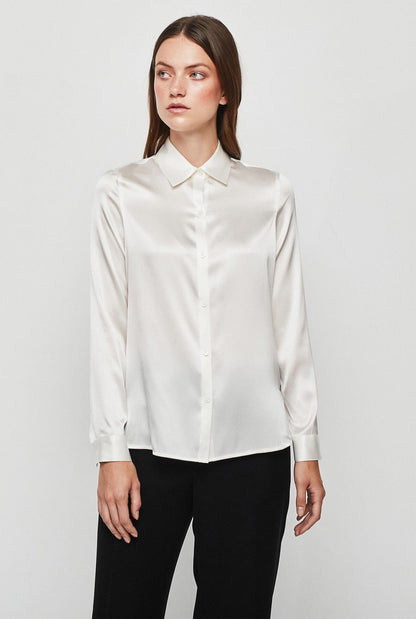 White silk satin blouse Shirts & blouses Mirto 