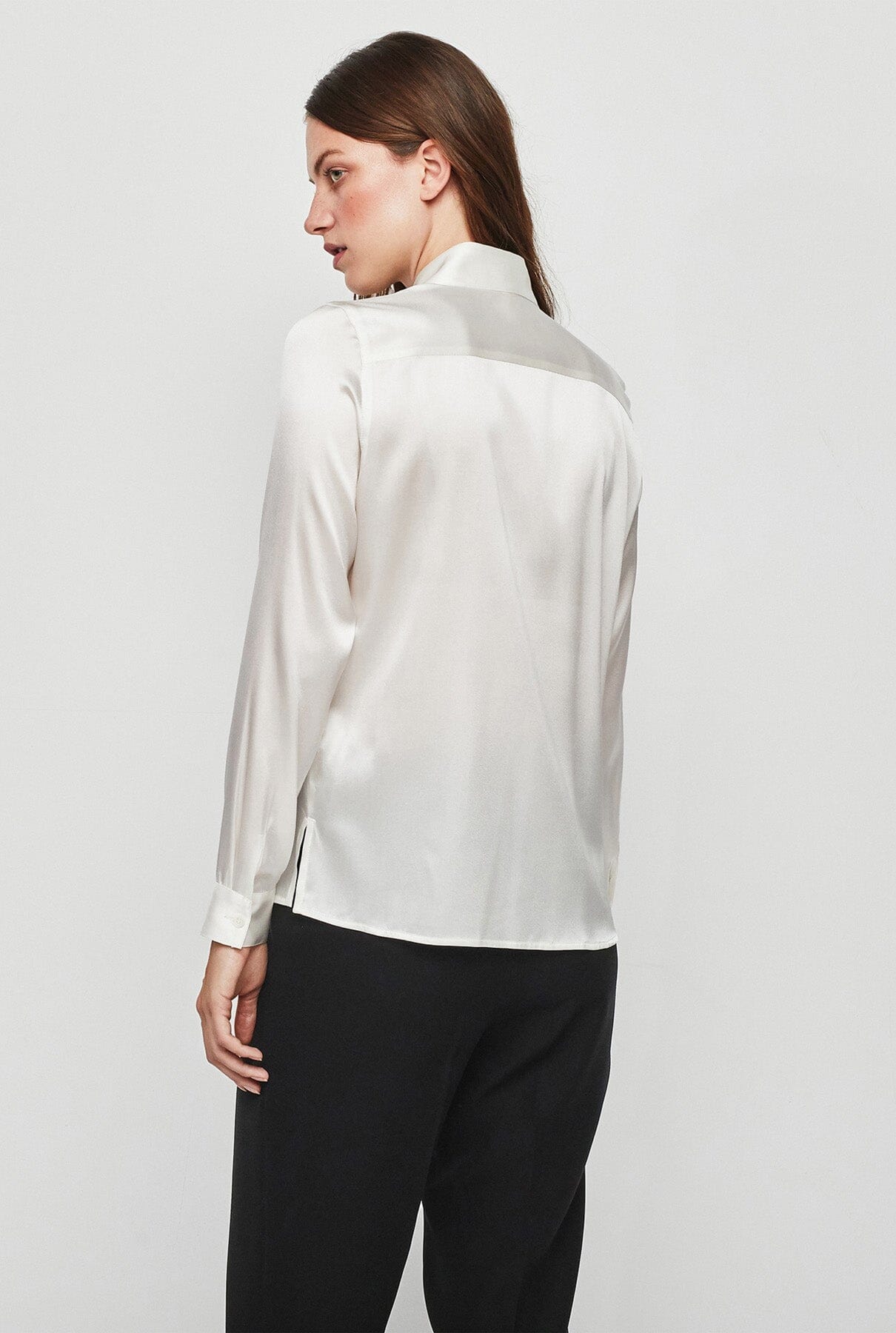 White silk satin blouse Shirts & blouses Mirto 