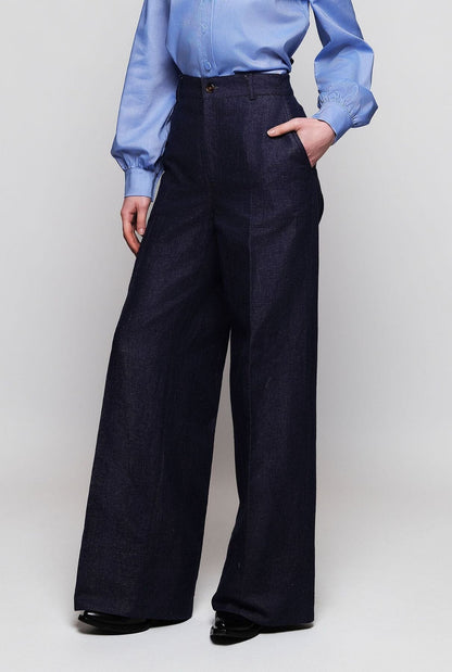 Wide-leg denim trousers Trousers Mirto 