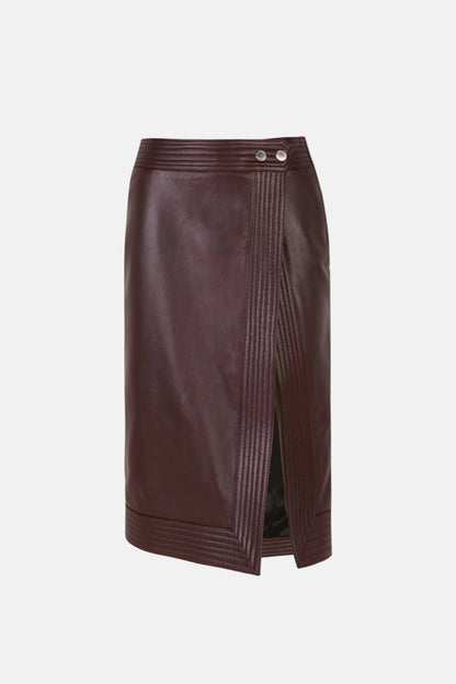 Wine Leather Skirt Skirts PALOMO SPAIN 