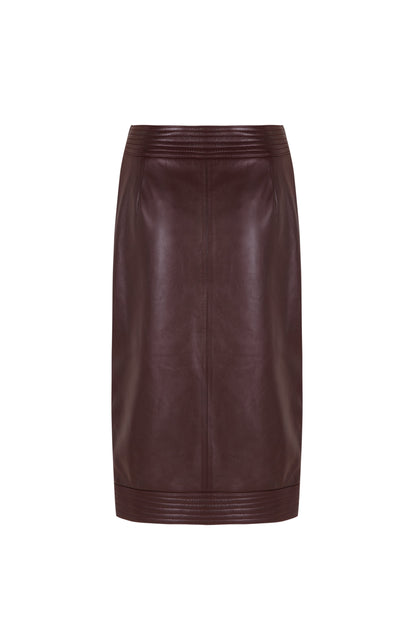 Wine Leather Skirt Skirts PALOMO SPAIN 
