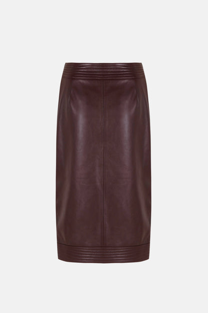 Wine Leather Skirt Skirts PALOMO SPAIN 