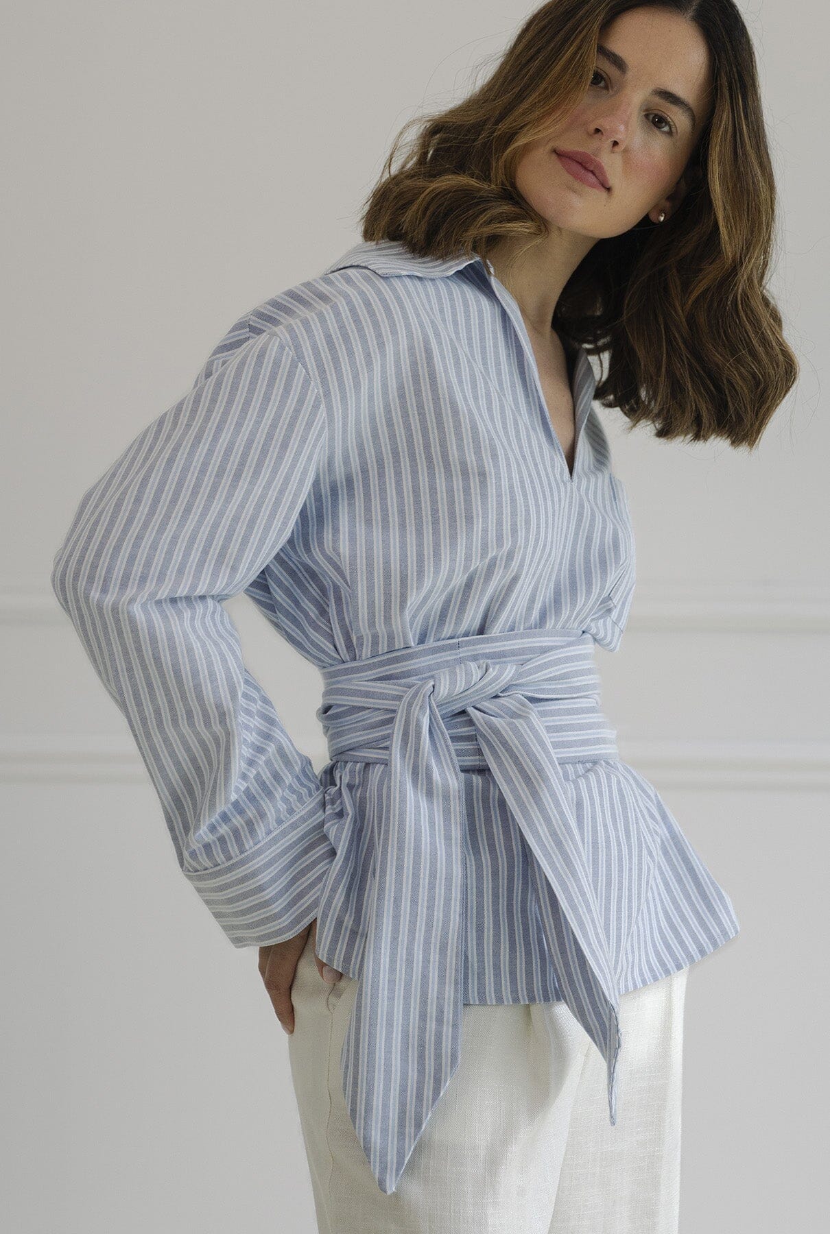 Wrap Up Shirt Blue Shirts & blouses The Villã Concept 