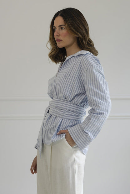 Wrap Up Shirt Blue Shirts & blouses The Villã Concept 