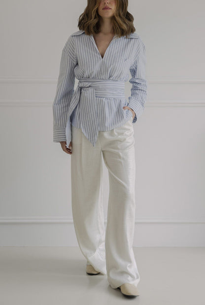 Wrap Up Shirt Blue Shirts & blouses The Villã Concept 