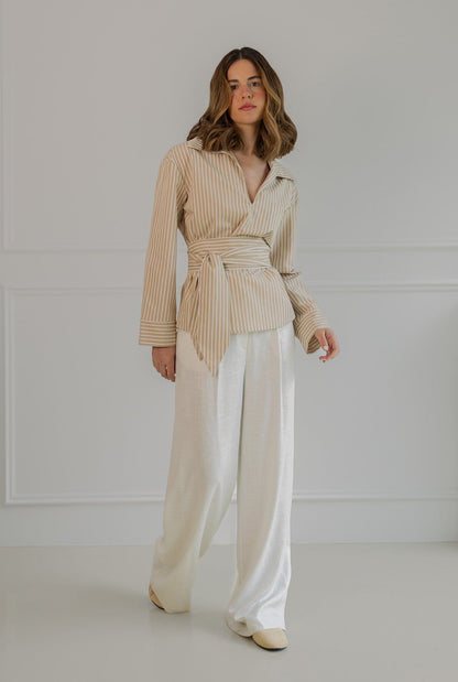 Wrap Up Shirt Camel Shirts & blouses The Villã Concept 