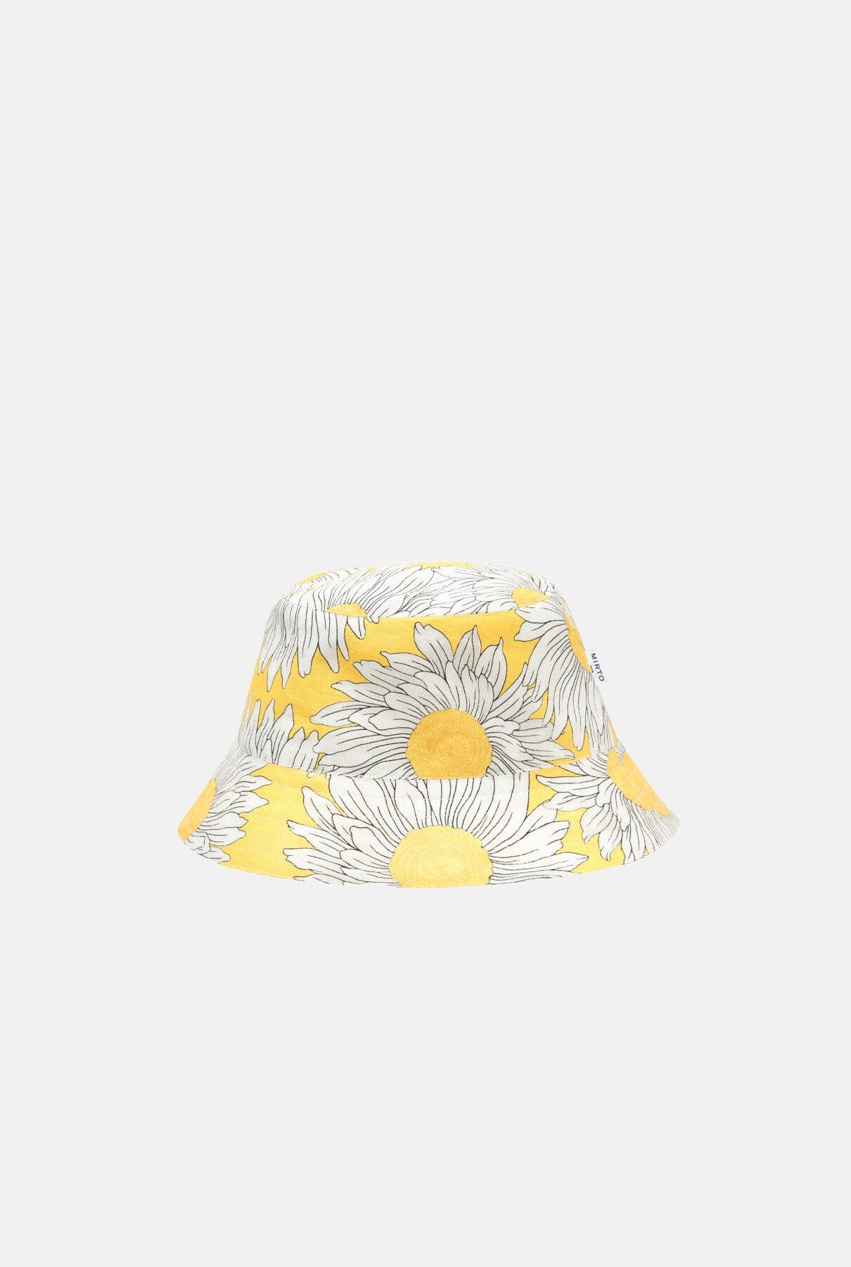 Yellow floral print cotton bucket hat Hats Mirto 