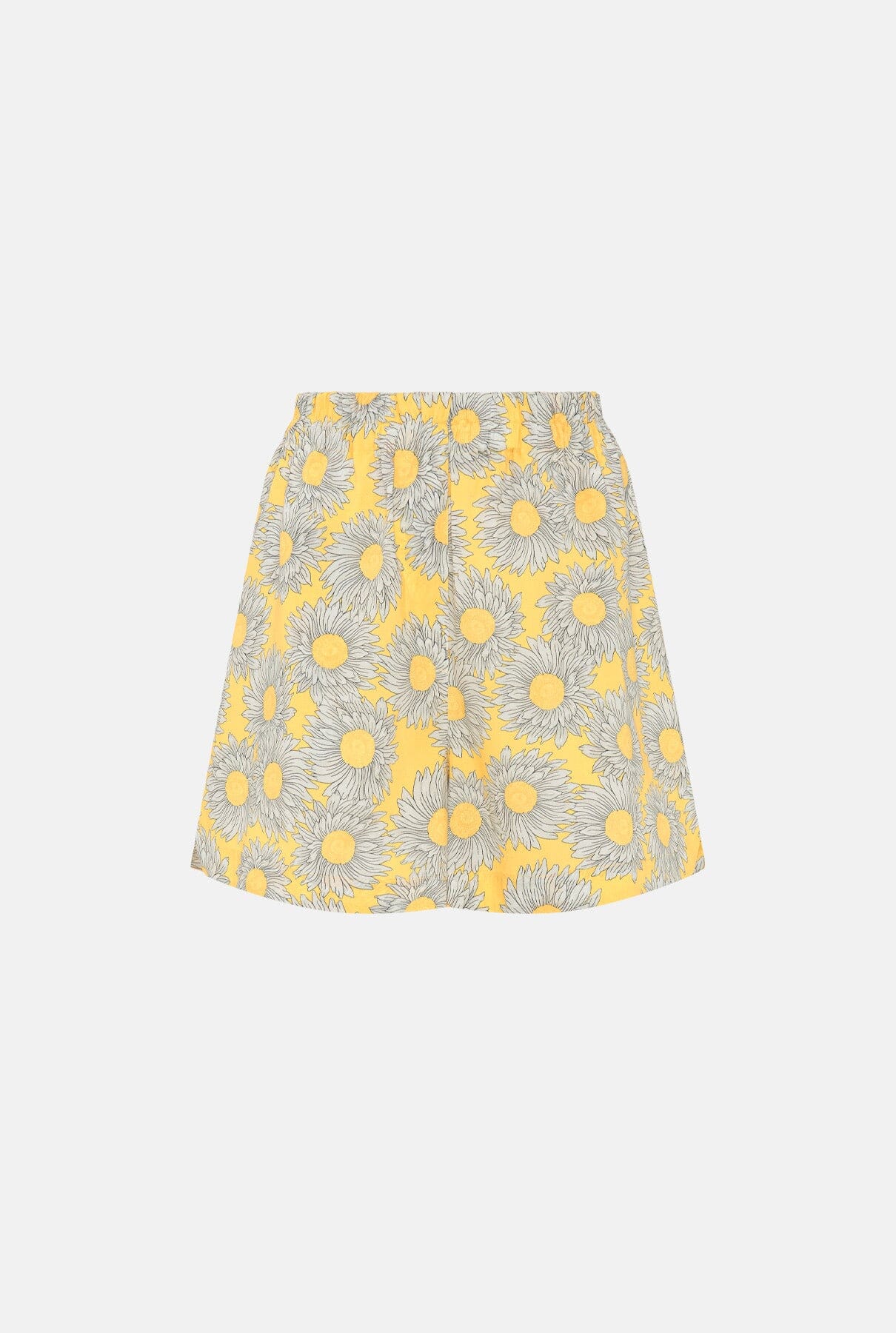 Yellow floral print cotton shorts Trousers Mirto 