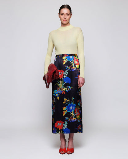 Yellow Ribbed Wool Sweater Sweaters Mirto 