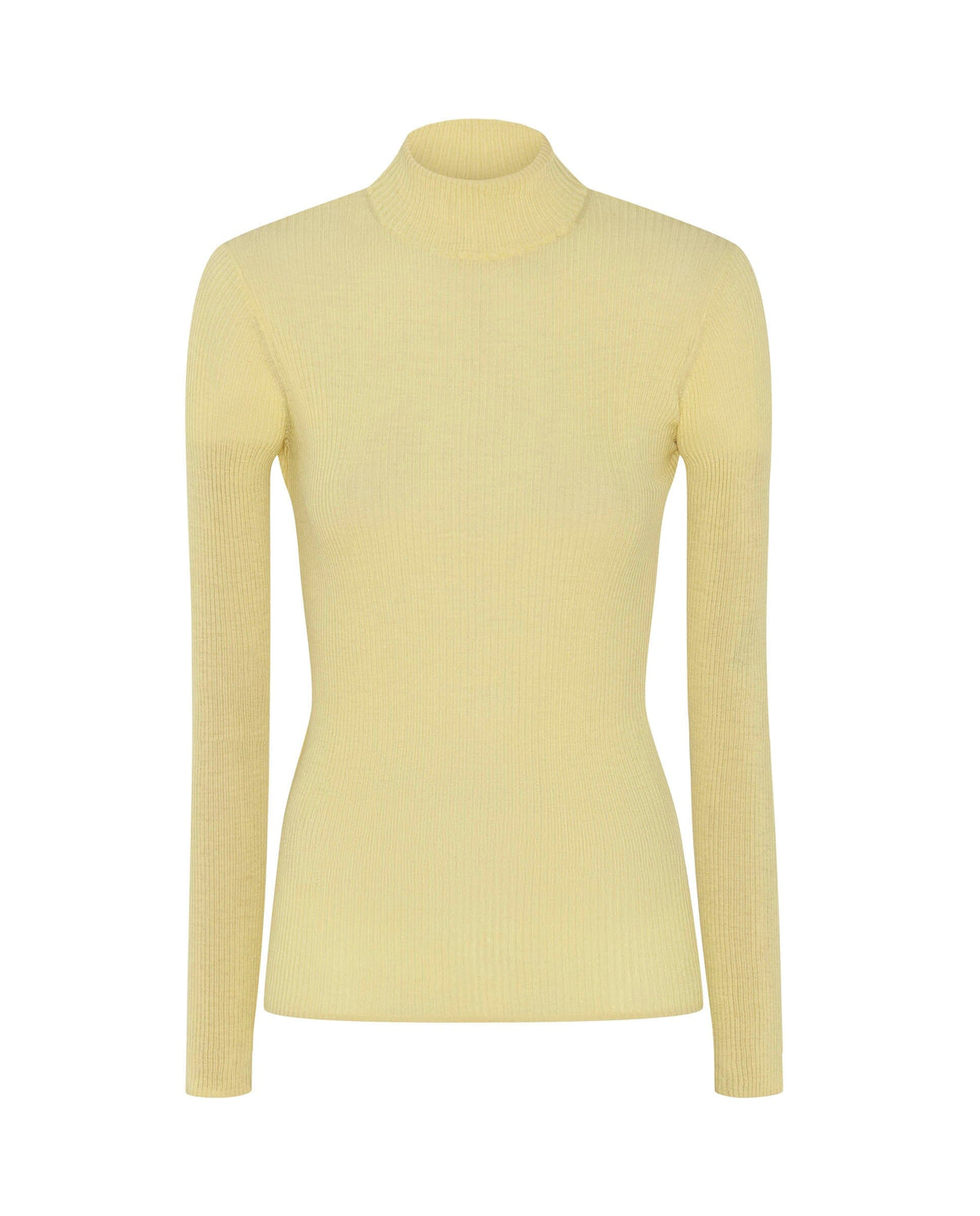 Yellow Ribbed Wool Sweater Sweaters Mirto 