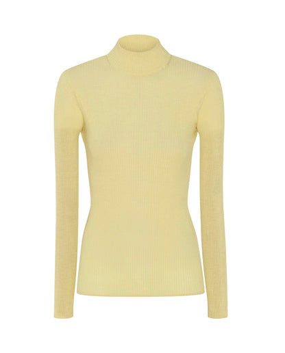 Yellow Ribbed Wool Sweater Sweaters Mirto 