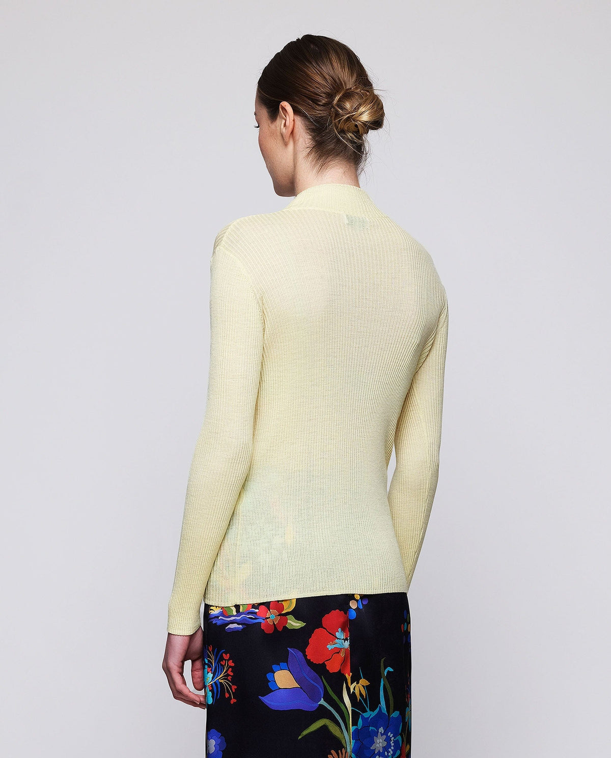 Yellow Ribbed Wool Sweater Sweaters Mirto 