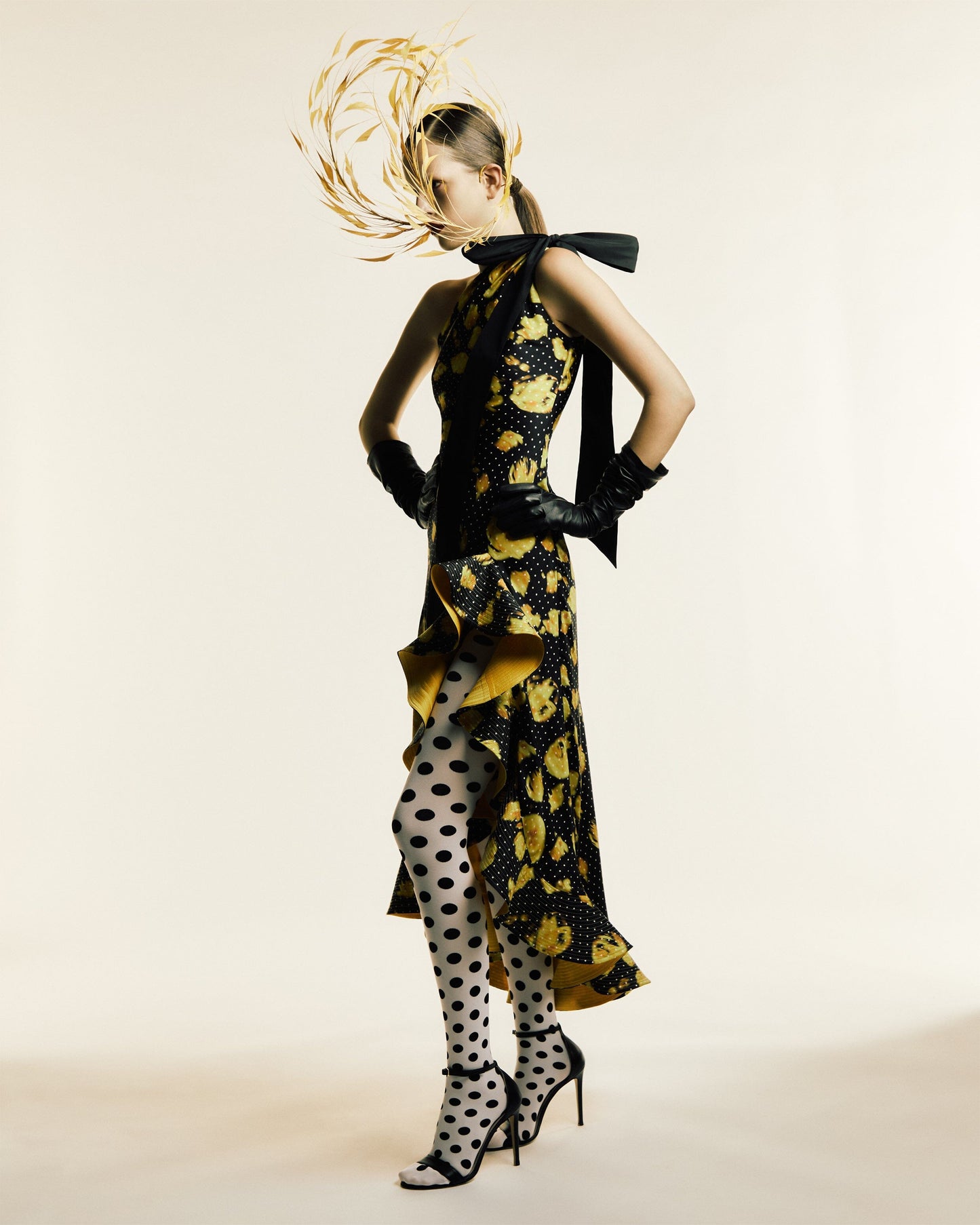 Yellow Ruffled Dress Dresses PALOMO SPAIN 