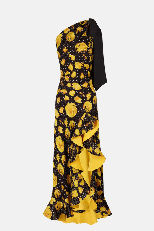 Yellow Ruffled Dress Dresses PALOMO SPAIN 