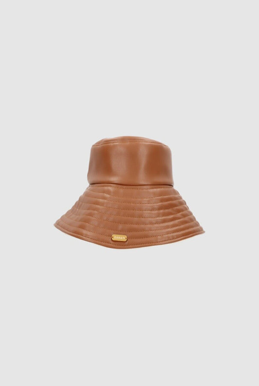 Yoyo Leather Hat Brown Hat Zahati 