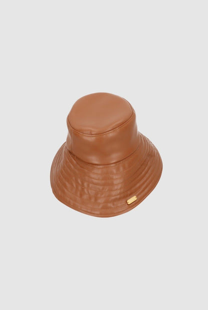 Yoyo Leather Hat Brown Hat Zahati 