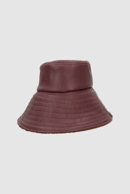 Yoyo Leather Hat Burgundy Hat Zahati 