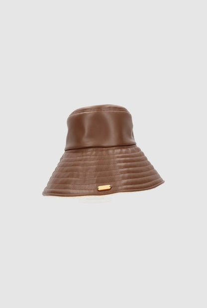 Yoyo Leather Hat Chocolate Hat Zahati 