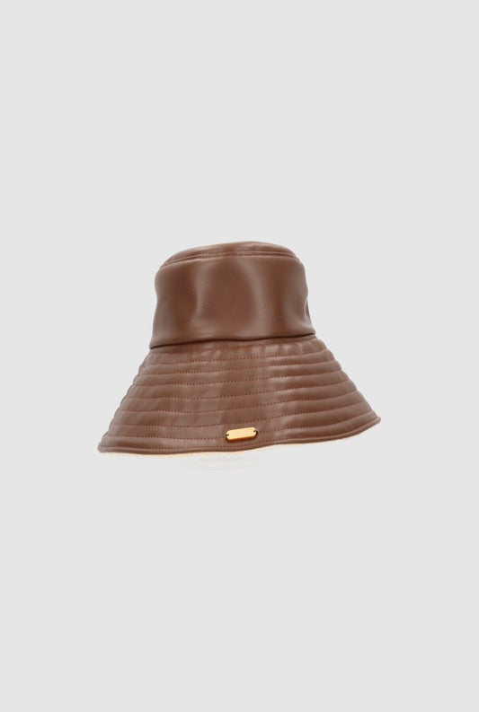 Yoyo Leather Hat Chocolate Hat Zahati 