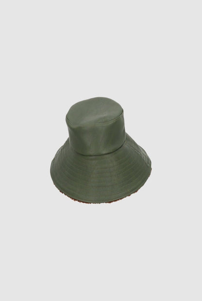 Yoyo Leather Hat Olive Hat Zahati 