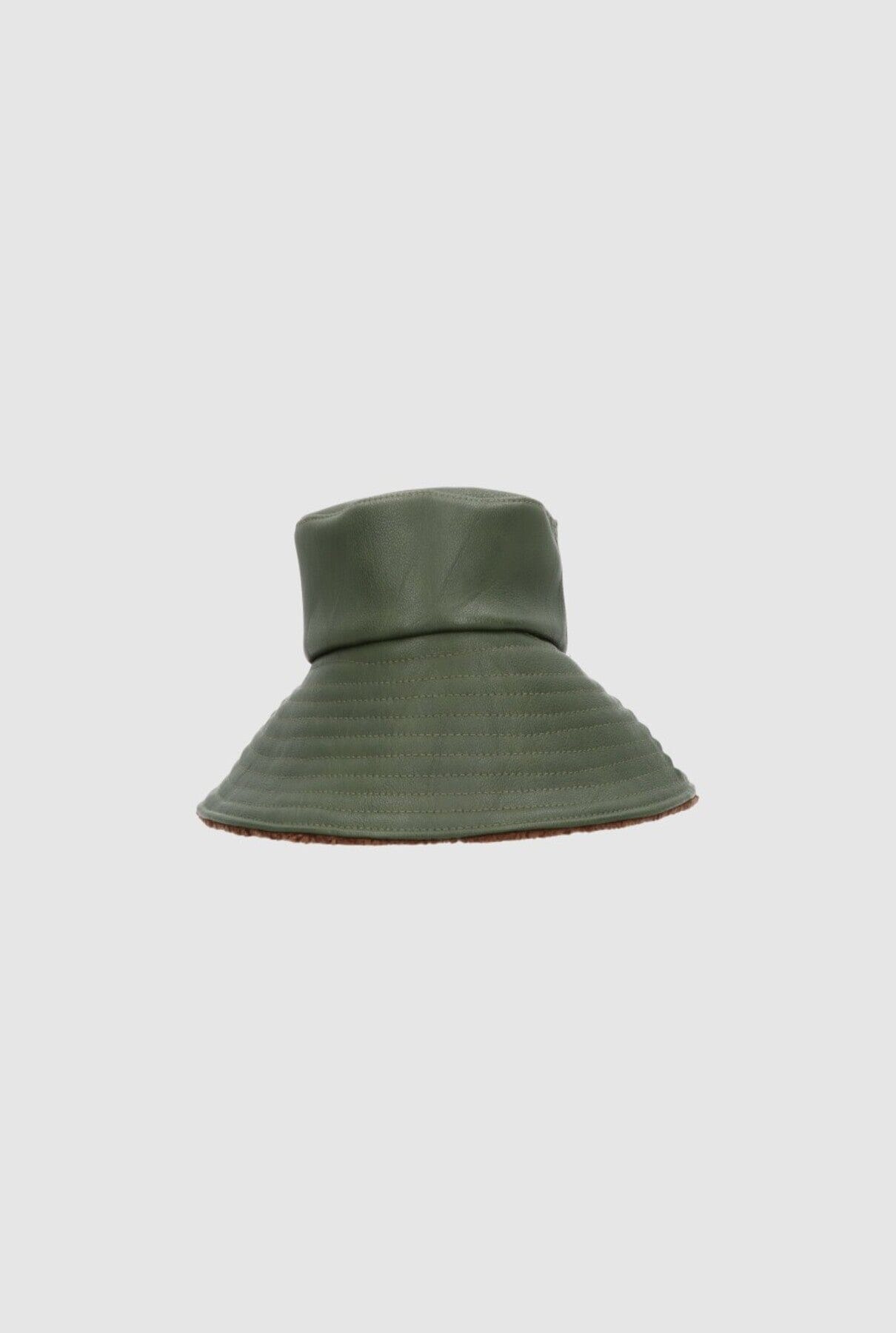 Yoyo Leather Hat Olive Hat Zahati 