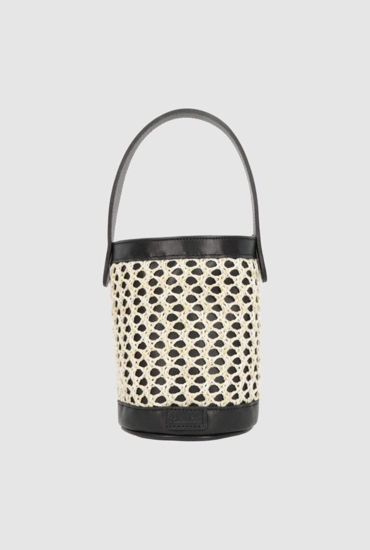 Zig Zag Bucket Bag Black + White Hand bag Zahati 