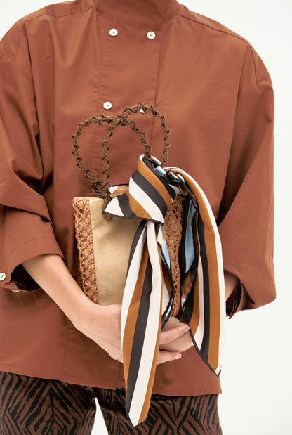 Zigzag Mini Bag Camel + Rust Crossbody bags Zahati 